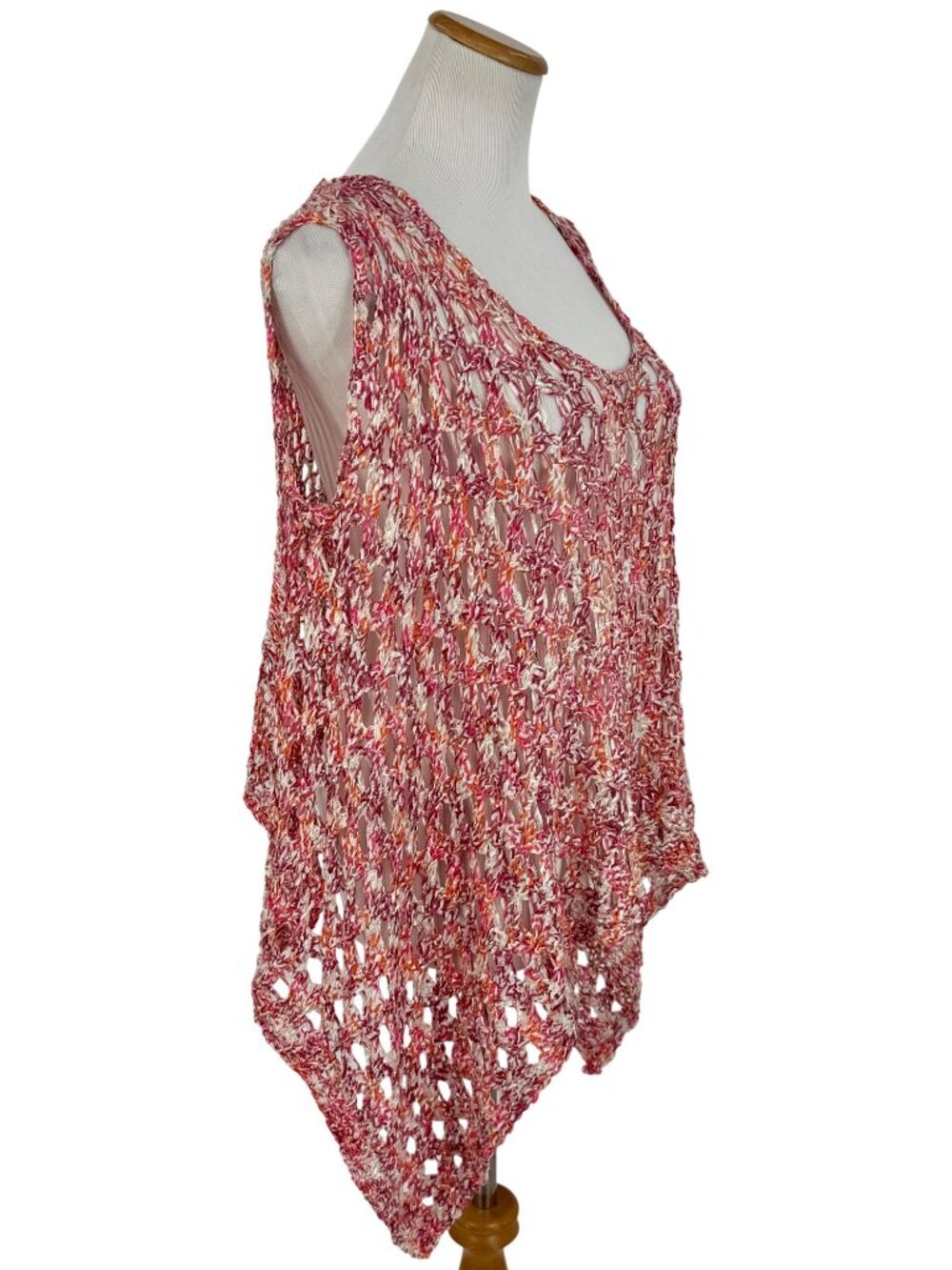 NWT BCBG Max Azria Multicolored Crochet Knit Cover Up Top | Boho Festival Indie - Picture 2 of 15
